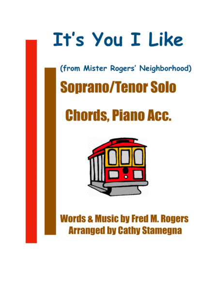 Its You I Like From Mister Rogers Neighborhood Soprano Tenor Solo Chords Piano Acc Sheet Music