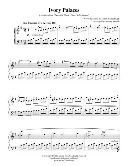 Free Sheet Music Ivory Palaces