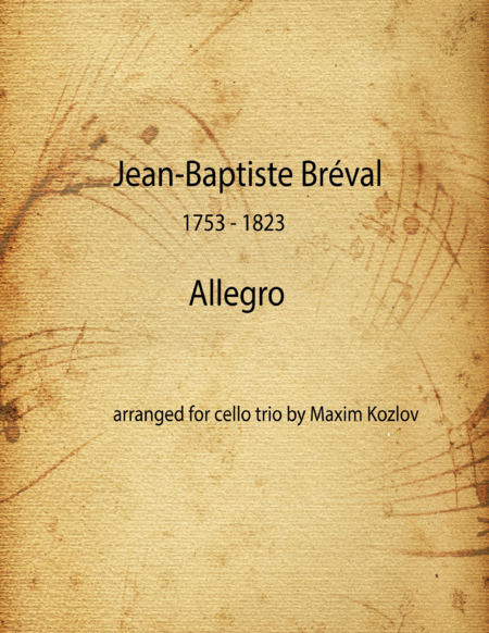 J B Breval Allegro For Cello Trio Sheet Music