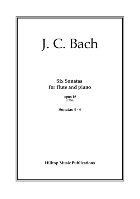 Free Sheet Music J C Bach Six Sonatas For Flute And Piano No 4 6