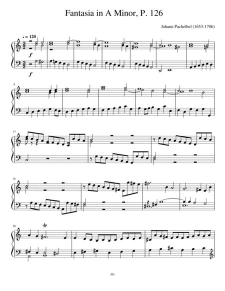 J Pachelbel Fantasia In A Minor Sheet Music