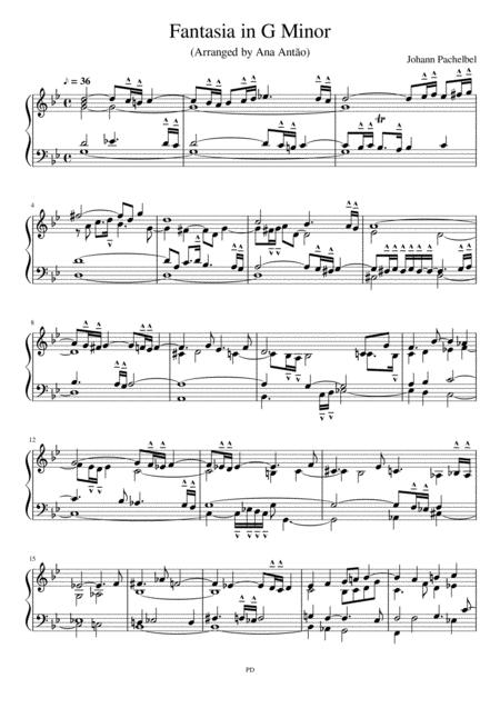 J Pachelbel Fantasia In G Minor Sheet Music