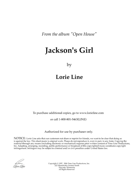 Jacksons Girl Sheet Music