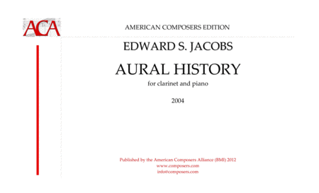 Jacobs Aural History Sheet Music