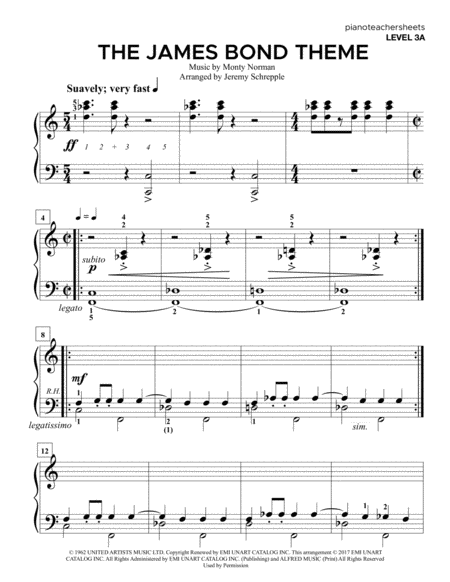 James Bond Theme Level 3a Sheet Music