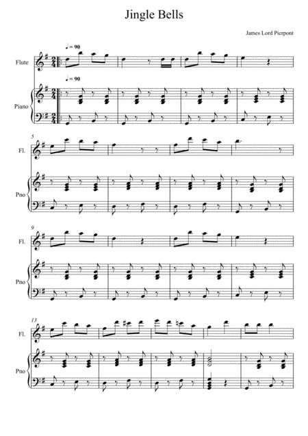 Free Sheet Music James Lord Pierpont Jingle Bells Flute Solo