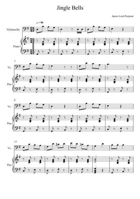 James Lord Pierpont Jingle Bells Violoncello Solo Sheet Music