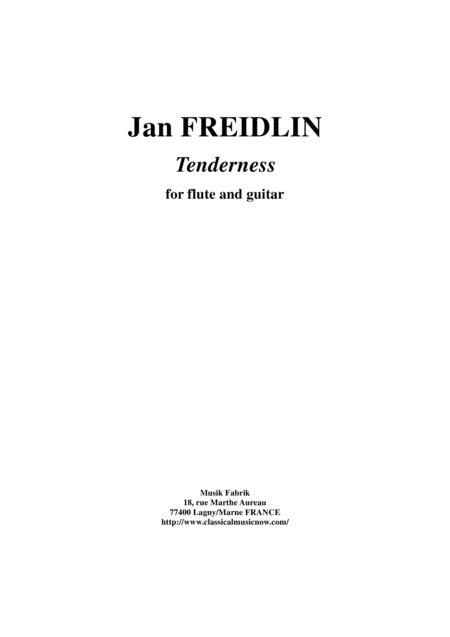 Free Sheet Music Jan Freidlin Tenderness For Flute And Guitar