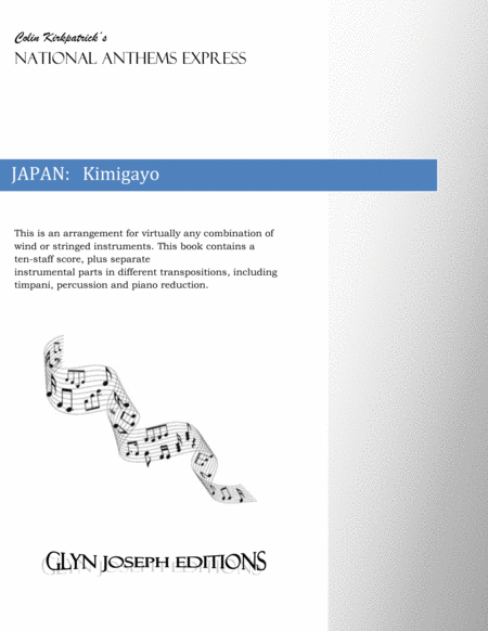 Japan National Anthem Kimigayo The Emperors Reign Sheet Music