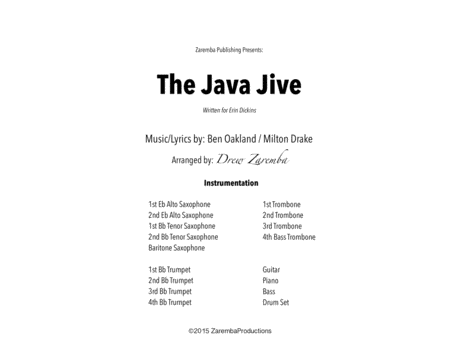 Java Jive Arr Drew Zaremba Sheet Music