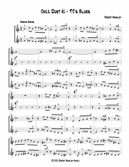 Free Sheet Music Jazz Duet 1 Tjs Blues