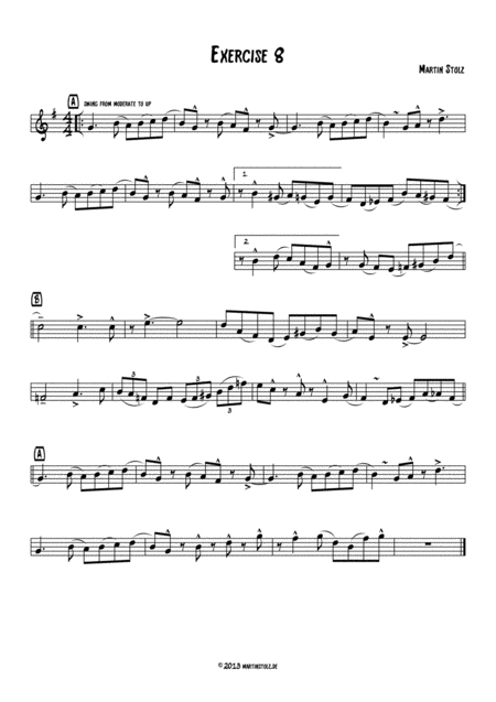 Jazz Exercise 8 Tenor Saxophone Sheet Music