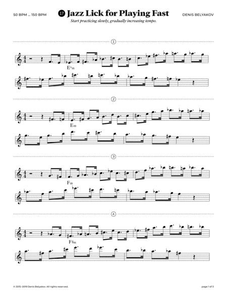 Jazz Lick 17 For Playing Fast Sheet Music