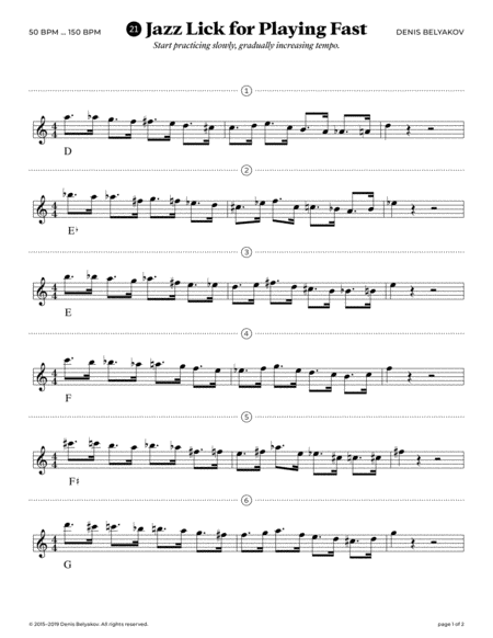 Jazz Lick 21 For Playing Fast Sheet Music