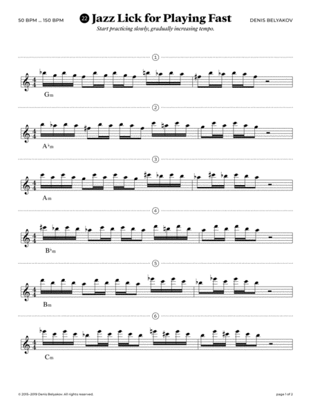 Jazz Lick 22 For Playing Fast Sheet Music