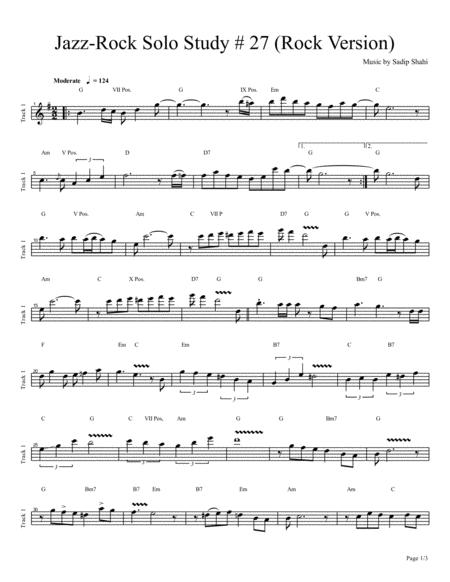 Free Sheet Music Jazz Solo Study 27 Rock Version