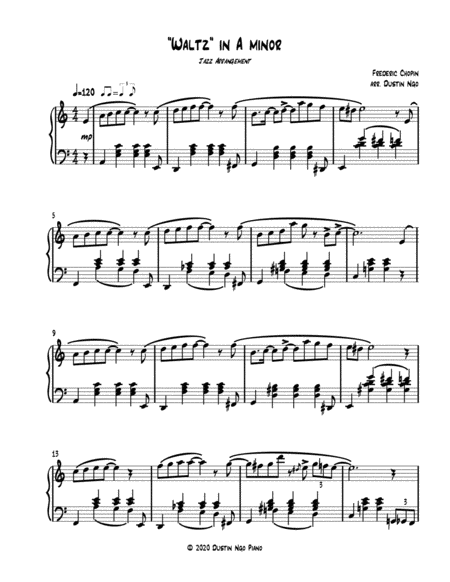 Free Sheet Music Jazz Waltz In A Minor Jazz Font