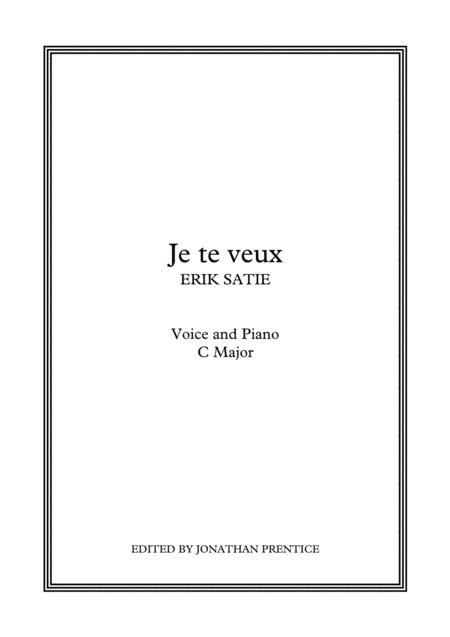 Je Te Veux C Major Sheet Music