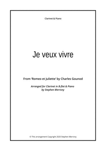 Free Sheet Music Je Veux Vivre