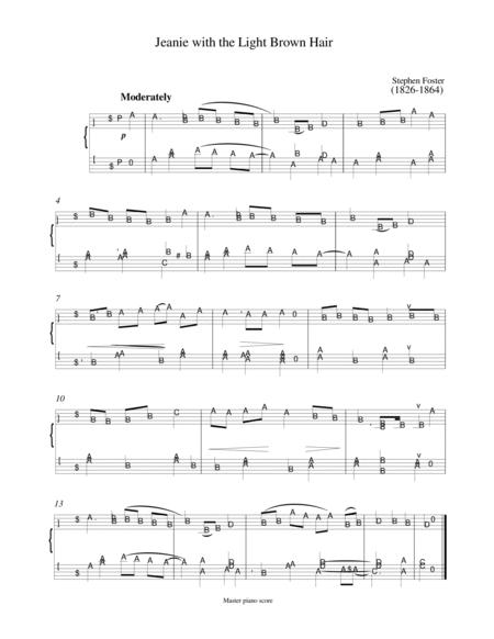 Free Sheet Music Jeanie With The Light Brown Hair Easy Piano Arrangement