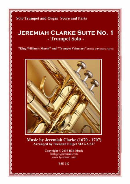 Jeremiah Clarke Suite No 1 Solo Trumpet And Organ Score And Parts Pdf Sheet Music