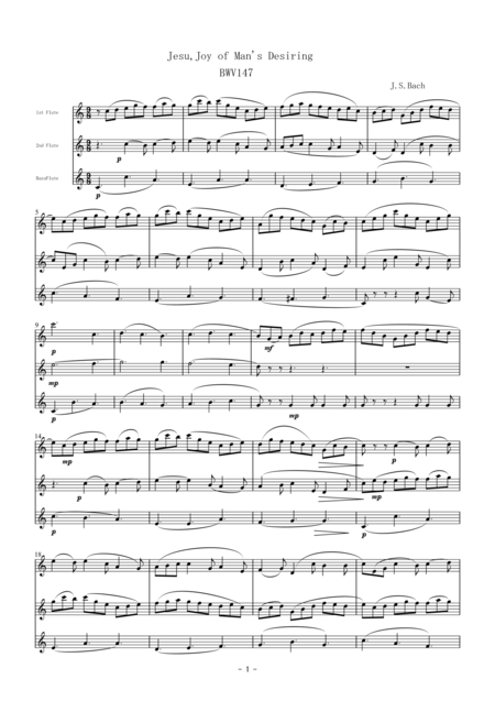 Jesu Joy Of Mans Desiring Bwv 147 Sheet Music