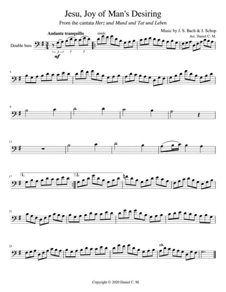 Jesu Joy Of Mans Desiring Double Bass And Piano Sheet Music