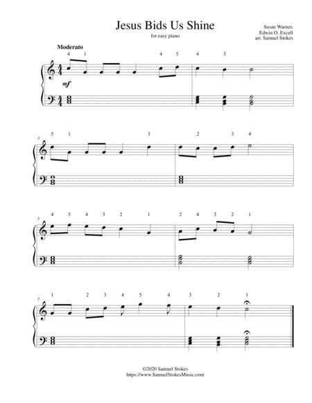 Free Sheet Music Jesus Bids Us Shine For Easy Piano