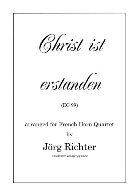 Free Sheet Music Jesus Christ Is Risen Christ Ist Erstanden For French Horn Quartet