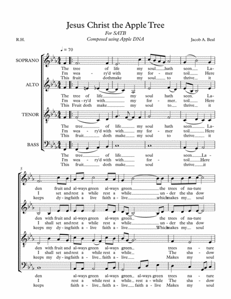 Jesus Christ The Apple Tree Sheet Music