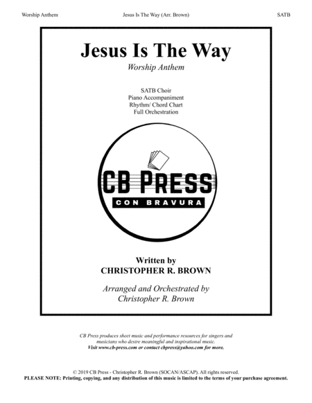 Jesus Is The Way Anthem Orchestration Sheet Music