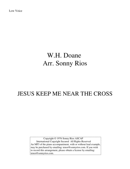 Jesus Keep Me Near The Cross Sheet Music