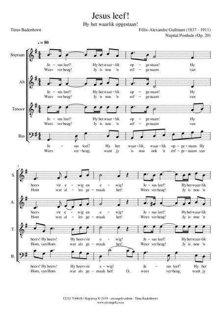 Jesus Leef Satb In G Majeur Sheet Music