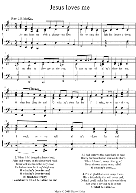 Free Sheet Music Jesus Loves Me A New Tune To This Wonderful Old Hymn