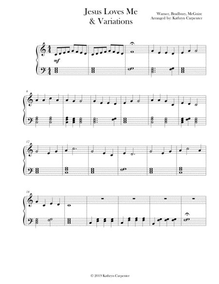 Free Sheet Music Jesus Loves Me Piano Level 2b Or 3a