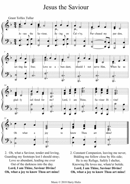 Jesus The Saviour Dying On Calvary A New Tune To A Wonderful Old Hymn Sheet Music