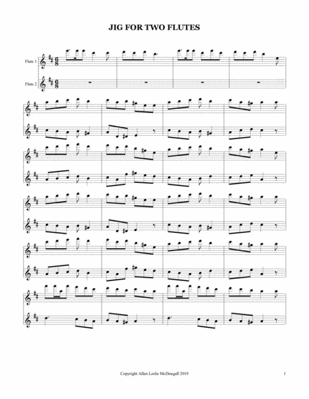 Jig For Two Flutes Sheet Music