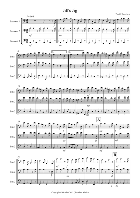 Free Sheet Music Jills Jig For Bassoon Trio