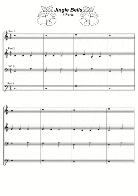 Free Sheet Music Jingle Bells 4 Parts