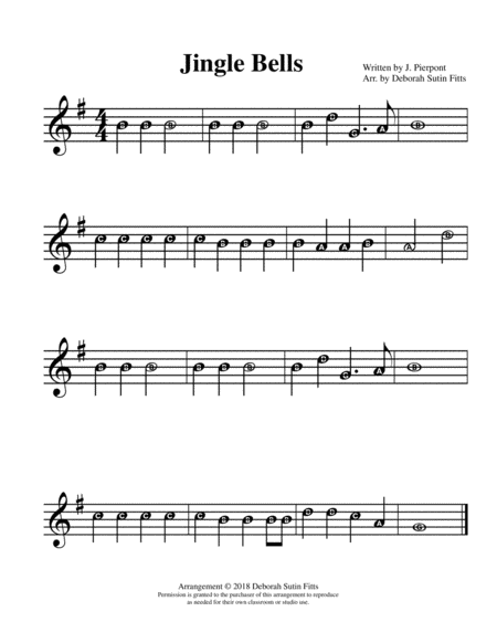 Free Sheet Music Jingle Bells For Recorder