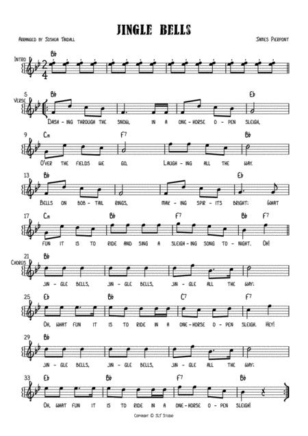 Jingle Bells Lead Sheet Sheet Music