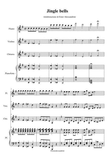 Free Sheet Music Jingle Bells Swing Quartet