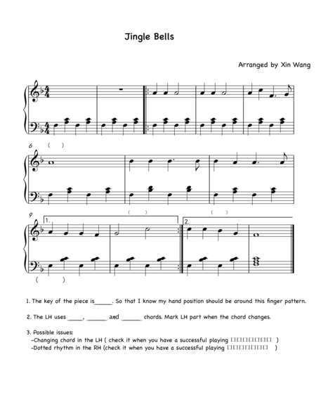 Free Sheet Music Jingle Bells With Study Cues