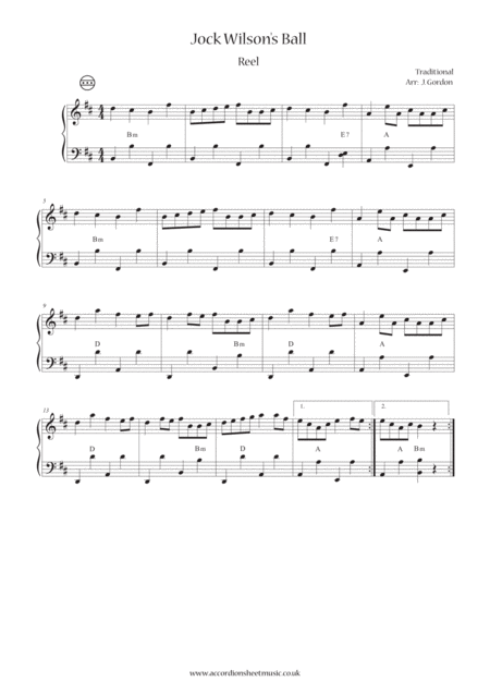 Free Sheet Music Jock Wilsons Ball