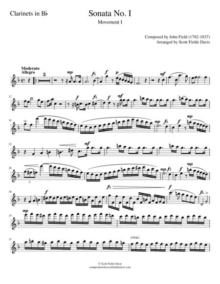 John Field Sonata I Movement I Arranged For Orchestra By Scott Fields Davis Bb Clarinet Part Sheet Music