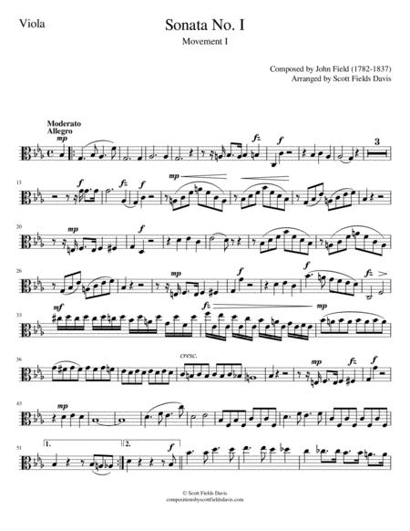 John Field Sonata I Movement I Arranged For Orchestra By Scott Fields Davis Viola Part Sheet Music