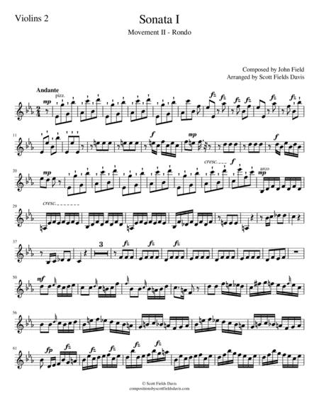 John Field Sonata I Movement Ii Arranged For Orchestra By Scott Fields Davis Violin Ii Part Sheet Music