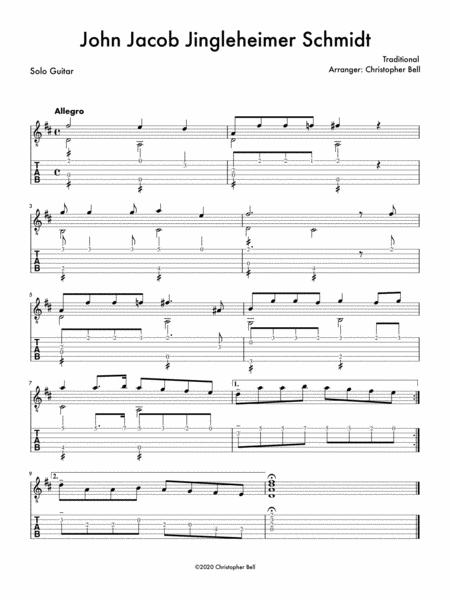 John Jacob Jingleheimer Schmidt Level 2 Guitar Sheet Music