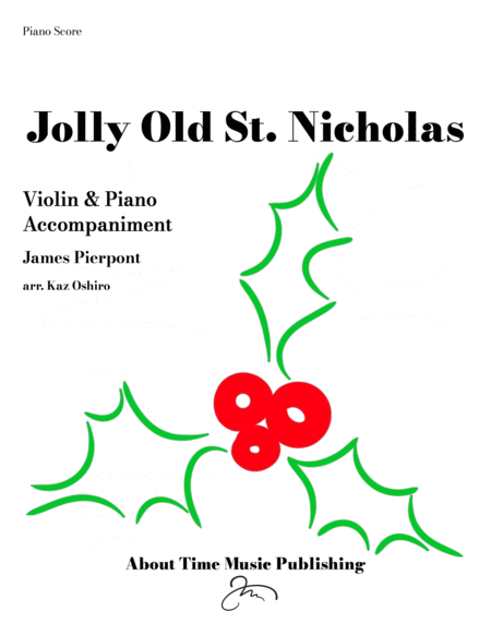 Jolly Old St Nicholas For Violin And Piano Accompaniment Easy Key Of G Sheet Music