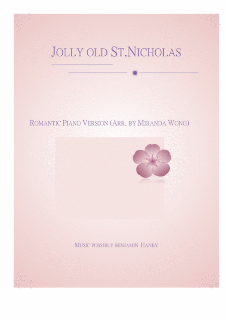 Jolly Old St Nicholas Romantic Christmas Piano Music Sheet Music